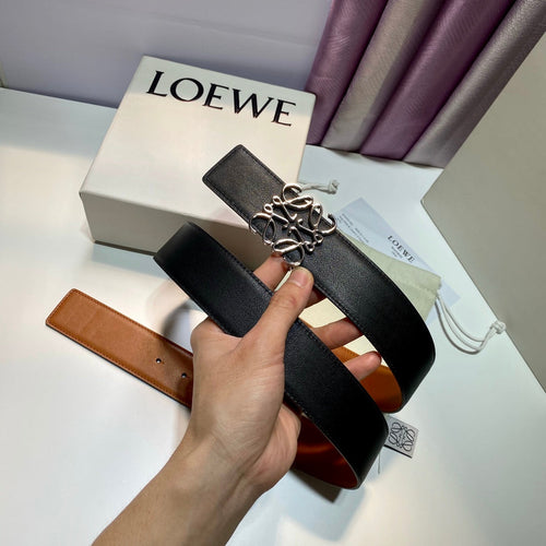 Celine Anagram belt 40mm reversible black brown silver buckle