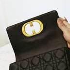 DIOR CARO MINI BAG 20 IN BLACK CALFSKIN