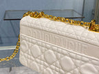 DIOR SMALL CARO BAG 20 WHITE CALFSKIN