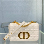 DIOR SMALL CARO BAG 20 WHITE CALFSKIN