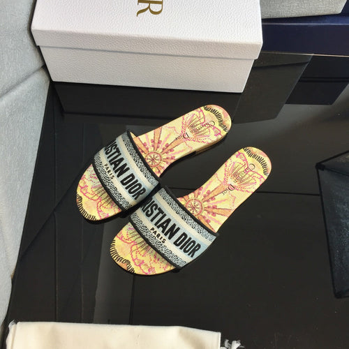 DIOR Mule Dway Slide 10mm Multi-motifs Style 50