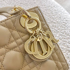 DIOR mini lady 17 mellow yellow lambskin