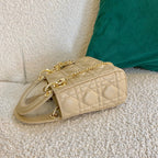 DIOR mini lady 17 mellow yellow lambskin