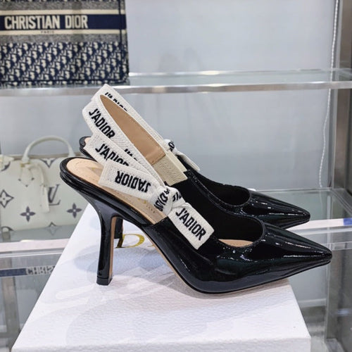 DIOR slingback pumps 95 black patent calfskin