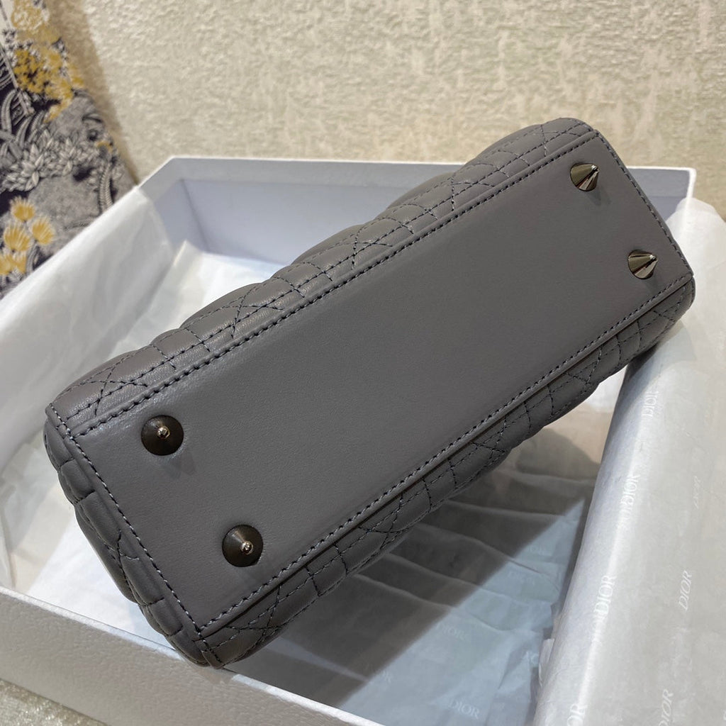 DIOR small lady 20 gray lambskin shw