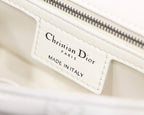 DIOR SMALL CARO BAG 20 WHITE CALFSKIN BLACK HARDWARE