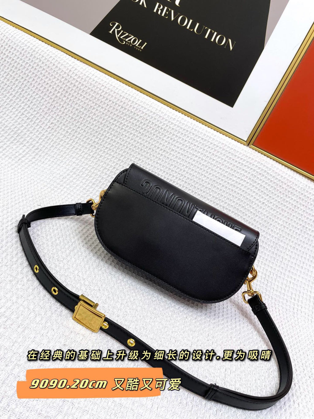 DIOR MINI BOBBY EAST-WEST 20 BAG IN BLACK CALFSKIN