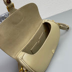 DIOR MINI BOBBY EAST-WEST 20 BAG IN BEIGE CREAM CALFSKIN