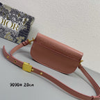 DIOR MINI BOBBY EAST-WEST 20 BAG IN ROSE PINK CALFSKIN