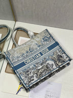 DIOR Large Book Tote 42cm Gradient Blue Tiger