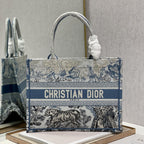 DIOR Medium Book Tote 36cm Gradient Blue Tiger