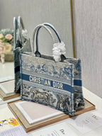 DIOR Medium Book Tote 36cm Gradient Blue Tiger