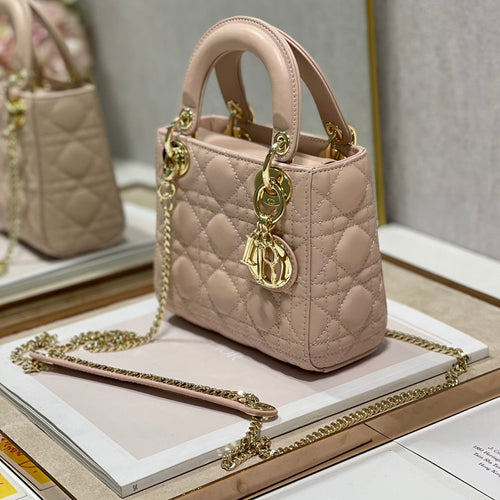 DIOR mini lady 17 power beige lambskin