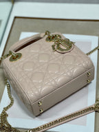 DIOR mini lady 17 power beige lambskin
