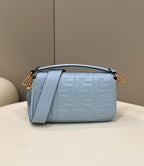 FENDI Baguette 27cm Cloud Blue Lambskin Gold Hardware