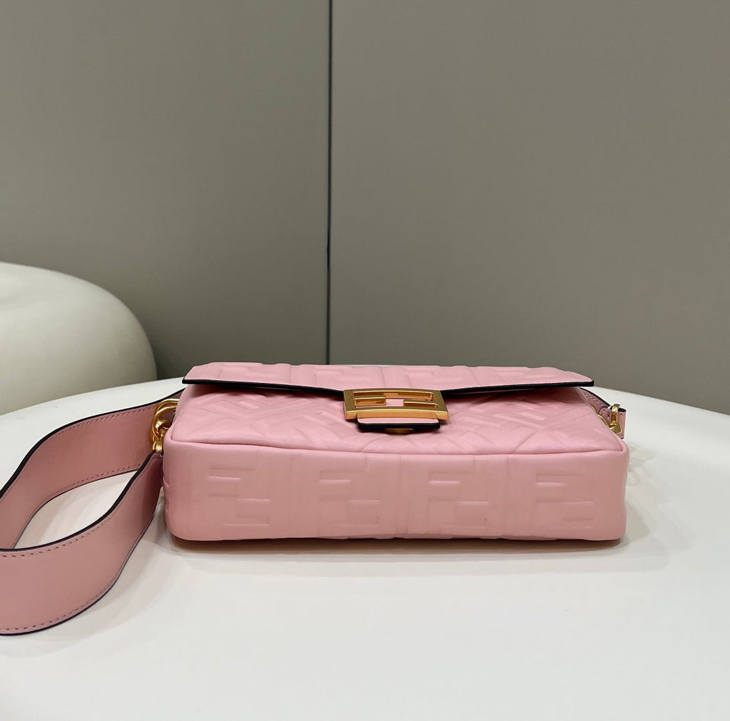 FENDI Baguette 27cm Pink Lambskin Gold Hardware