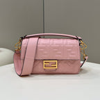 FENDI Baguette 27cm Pink Lambskin Gold Hardware