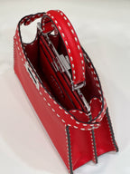 FENDI PEEKABOO ISEEU 33 IN RED GRAINED CALFSKIN SILVER HARDWARE