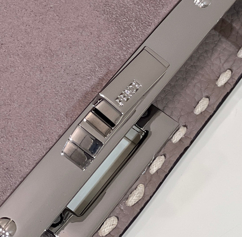 FENDI PEEKABOO ISEEU 33 IN TOBACCO BROWN GRAINED CALFSKIN SILVER HARDWARE