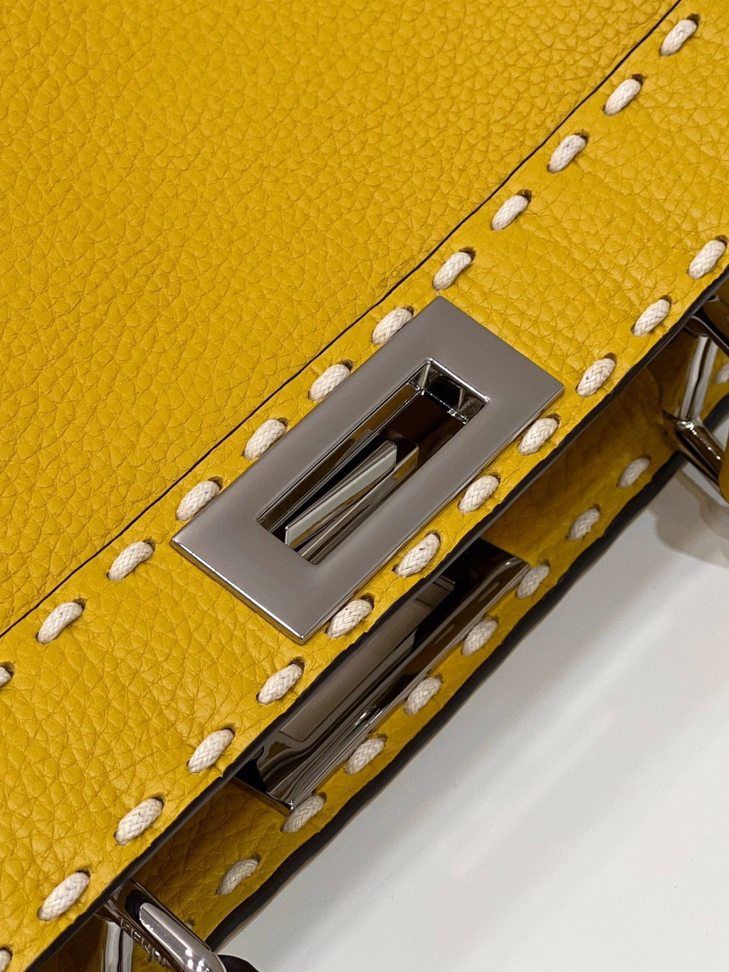 FENDI PEEKABOO ISEEU 33 IN YELLOW GRAINED CALFSKIN SILVER HARDWARE