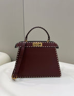 FENDI PEEKABOO ISEEU 33 IN SANGRIA RED GRAINED CALFSKIN GOLD HARDWARE