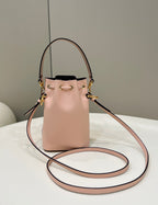 FENDI MON TRESOR MINI 18 BAG IN PEACHY PINK CALFSKIN FF WITH GOLD HARDWARE