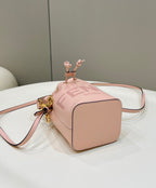 FENDI MON TRESOR MINI 18 BAG IN PEACHY PINK CALFSKIN FF WITH GOLD HARDWARE