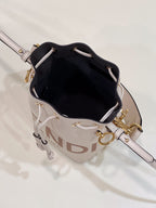 FENDI MON TRESOR MINI 18 BAG IN WHITE CALFSKIN FF WITH GOLD HARDWARE