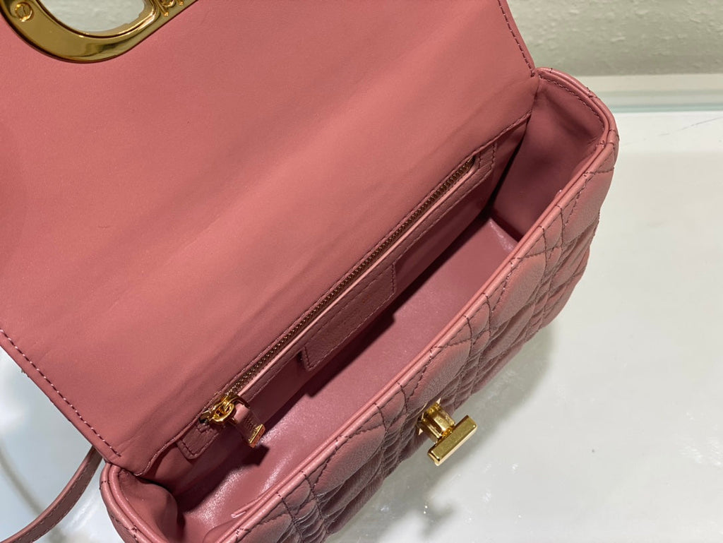 DIOR SMALL CARO BAG 20 PINK CALFSKIN