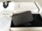 Celine TRIPHOME 20 BLACK PATTERN COWHIDE LEATHER CHAIN STRAP BAG