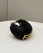 FENDI FENDIGRAPHY MINI 16 BAG IN BLACK CALFSKIN GOLD HARDWARE