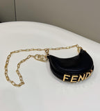 FENDI FENDIGRAPHY MINI 16 BAG IN BLACK CALFSKIN GOLD HARDWARE