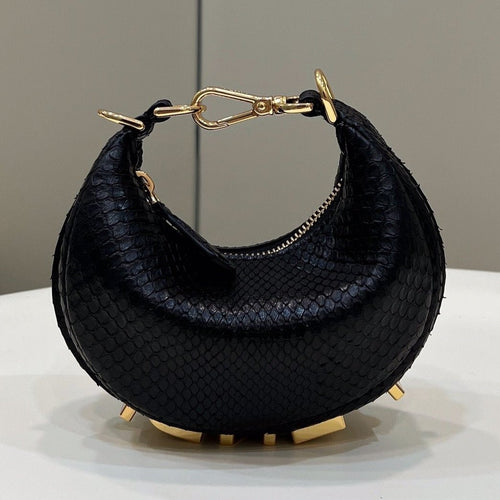 FENDI FENDIGRAPHY MINI 16 BAG IN BLACK CALFSKIN GOLD HARDWARE
