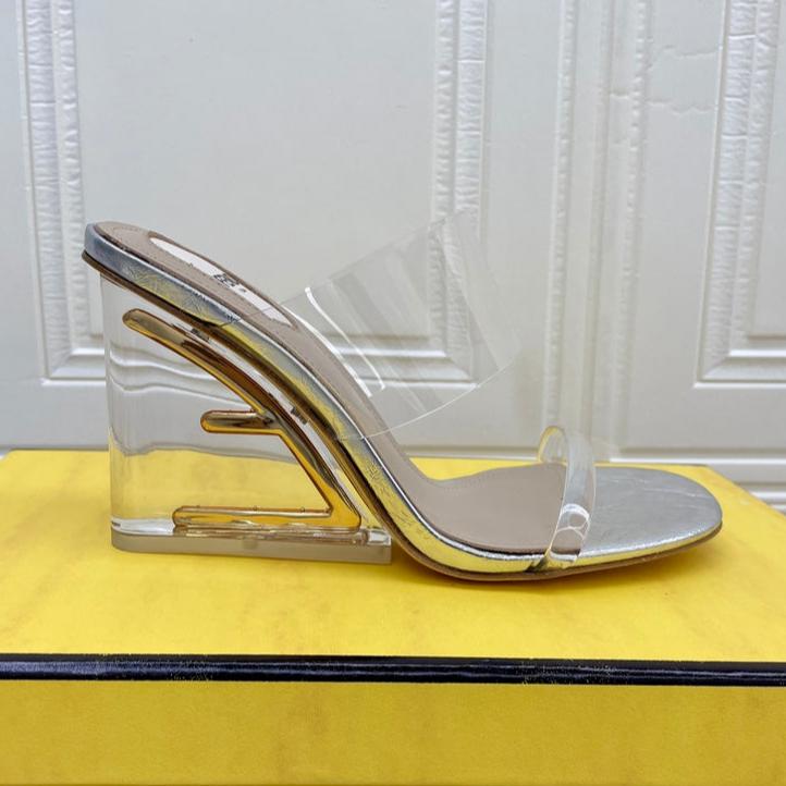 FENDI FENDI FIRST 95 MM HIGH-HEELED SANDAL IN TRANSPARENT TPU FILM AND LAMBSKIN