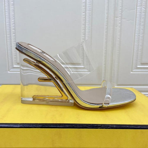 FENDI FENDI FIRST 95 MM HIGH-HEELED SANDAL IN TRANSPARENT TPU FILM AND LAMBSKIN