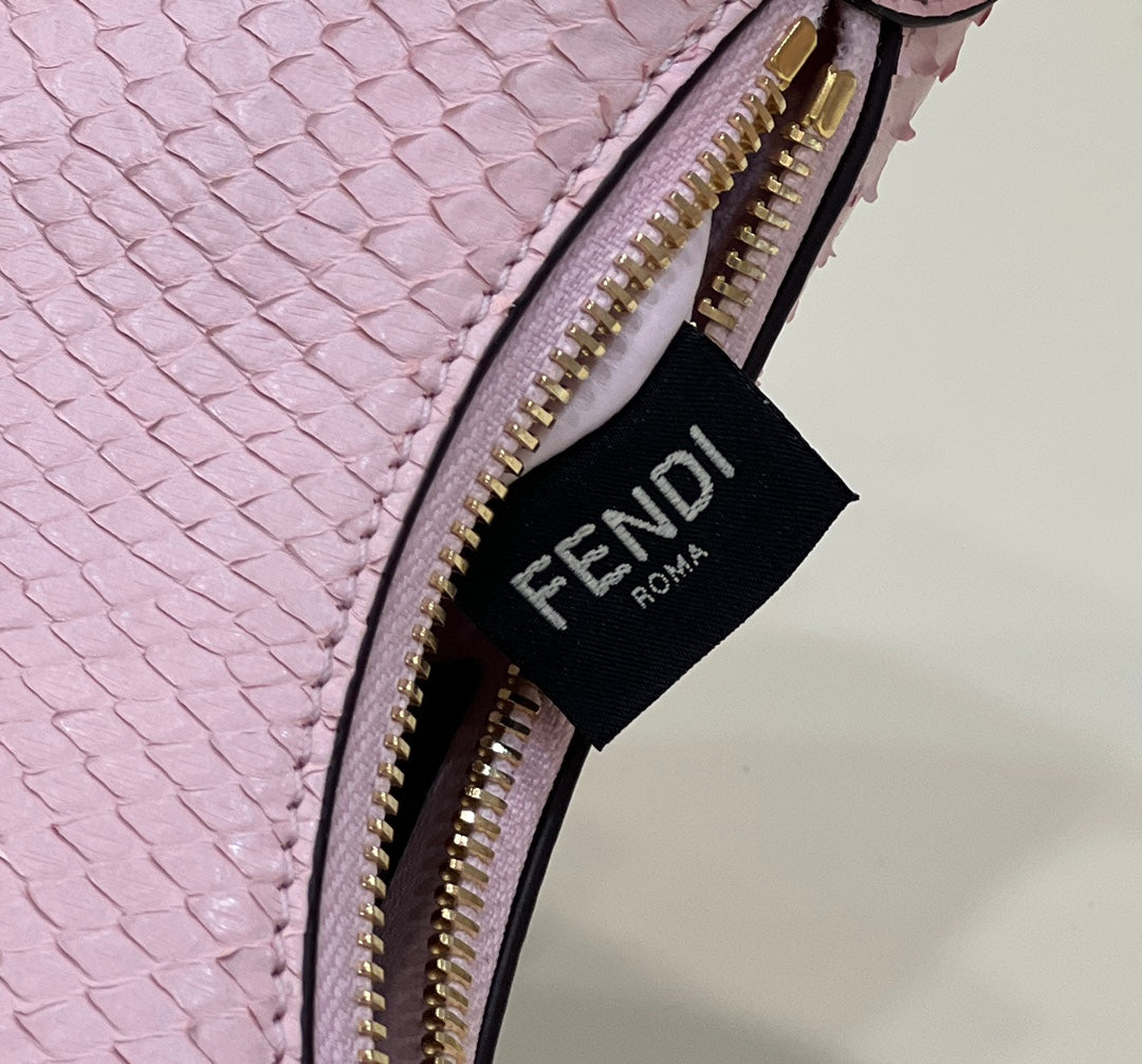 FENDI FENDIGRAPHY MINI 16 BAG IN LIGHT PINK CALFSKIN GOLD HARDWARE
