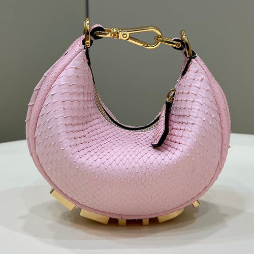 FENDI FENDIGRAPHY MINI 16 BAG IN LIGHT PINK CALFSKIN GOLD HARDWARE