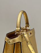 FENDI PEEKABOO ISEEU 33 IN GOLD METALLIC CALFSKIN GOLD HARDWARE