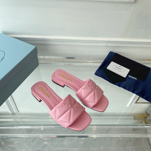 PRADA Slide 25 Quilted Pink leather