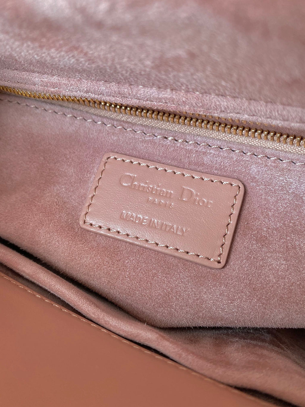 DIOR SMALL LADY 20 BLUSH ULTRAMATTE LAMBSKIN DIAMOND MOTIF