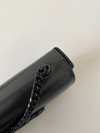 Celine 20 CHAIN EMBOSSED ARMPIT BAG FULL BLACK CALFSKIN