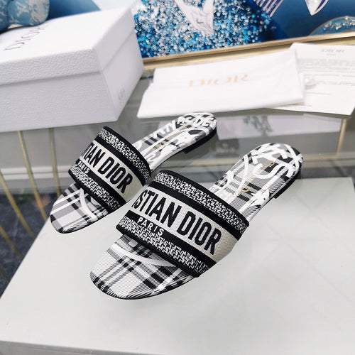 DIOR Mule Dway Slide 10mm Multi-motifs Style 31