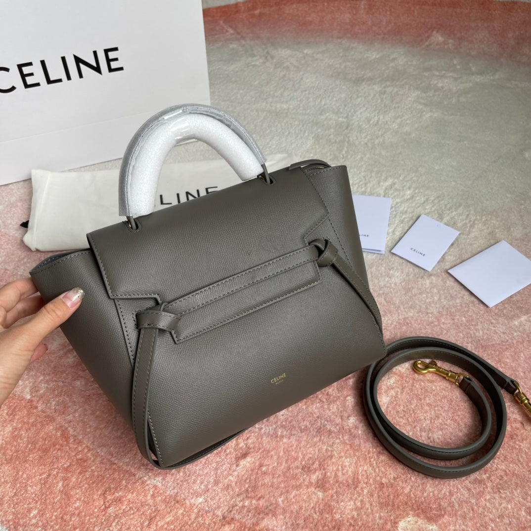 Celine FISH BAG 24 GREY LEATHER