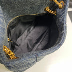 Saint Laurent PUFFER BAG 29 IN BLUE GRADIENT DENIM GOLD HARDWARE