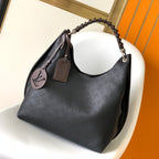 Louis Vuitton CARMEL HOBO 40 BLACK MAHINA