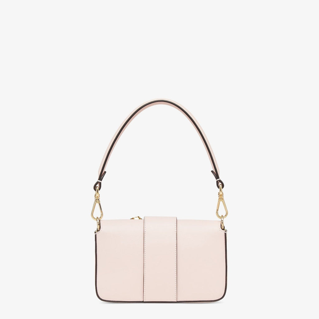 FENDI FENDI FENDACE BROOCH MINI 20 BAGUETTE BAG IN LIGHT PINK CALFSKIN