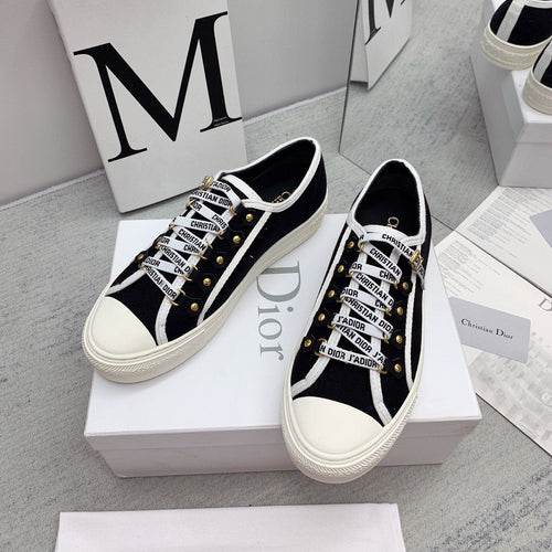 DIOR walkn sneaker black white canvas