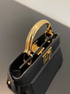 FENDI FENDI PEEKABOO ISEEU MICRO 12 BAG IN BLACK CALFSKIN WITH GOLD HARDWARE