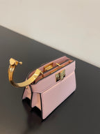FENDI FENDI PEEKABOO ISEEU MICRO 12 BAG IN LIGHT PINK CALFSKIN WITH GOLD HARDWARE
