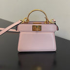 FENDI FENDI PEEKABOO ISEEU MICRO 12 BAG IN LIGHT PINK CALFSKIN WITH GOLD HARDWARE